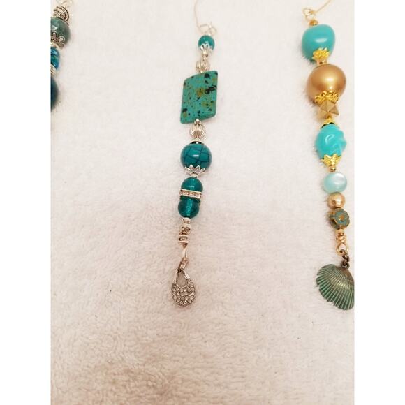 Four turqouis Christmas icicle ornaments c14 - Picture 3 of 9